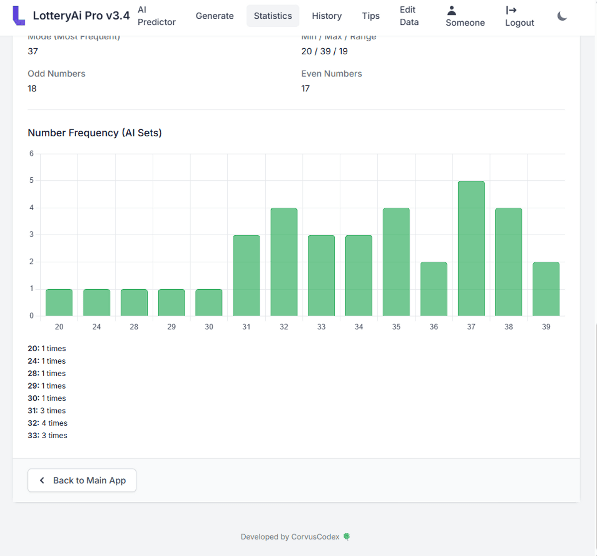 LotteryAi+ App Screenshot 6 - History View